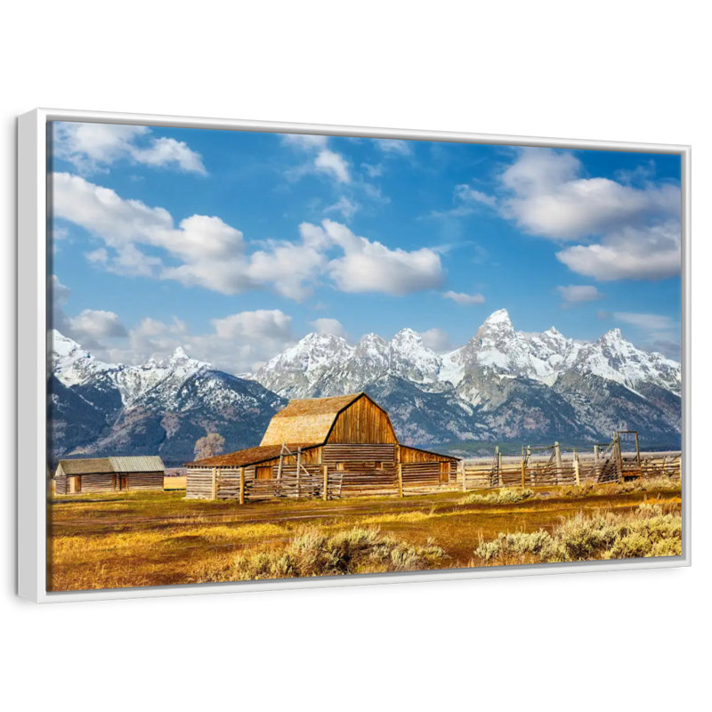 Teton Range Moulton Barn, Cadre flottant blanc, 13 po x 9 po