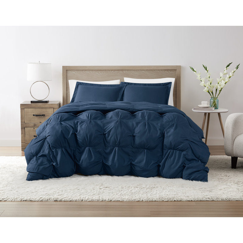 Ensemble d'édredon surdimensionné bleu Puffer, Très grand édredon + 2 taies décoratives