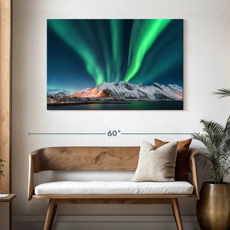 Alvord Lofoten Mountain Northern Lights, H 32 po x l 48 po