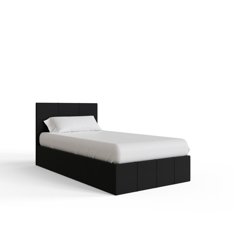 Beaird Upholstered Ottoman Storage Bed, Single (3'), Black