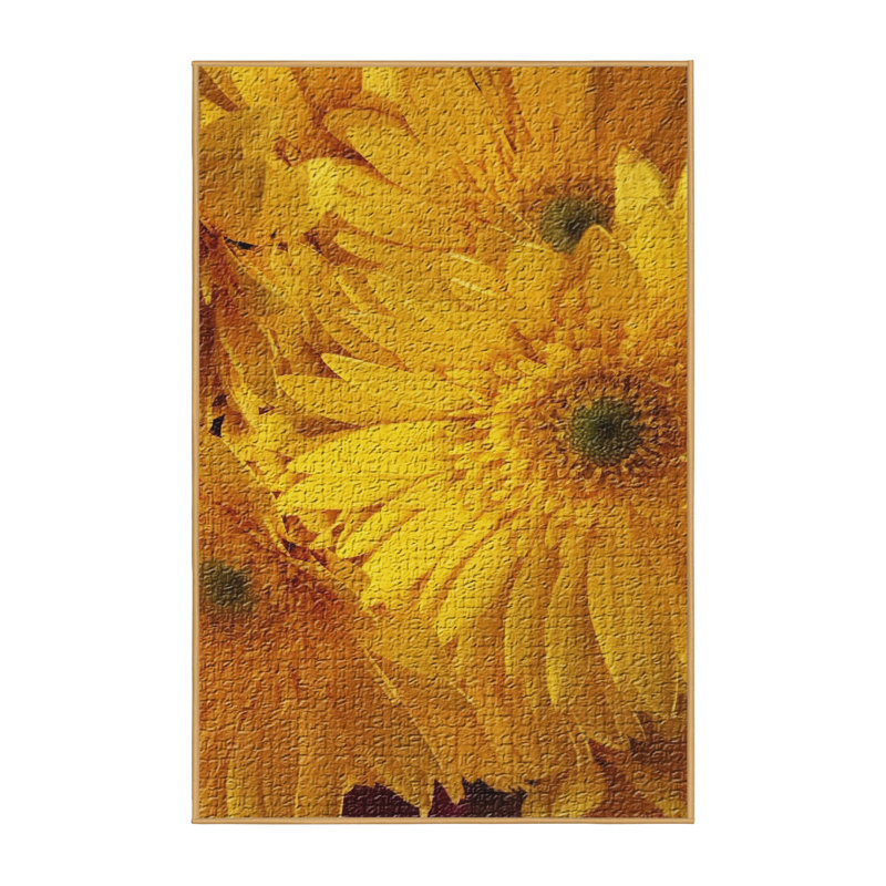 Tapis de zone jaune fleur, Rectangle 2 pi x 4 pi