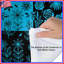 Édredon bleu, motif floral noir-127458617