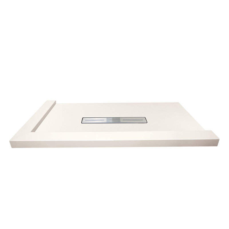 Base de douche Transolor Trimslate 48 po avec double seuil réglable et bonde centrale, Camée