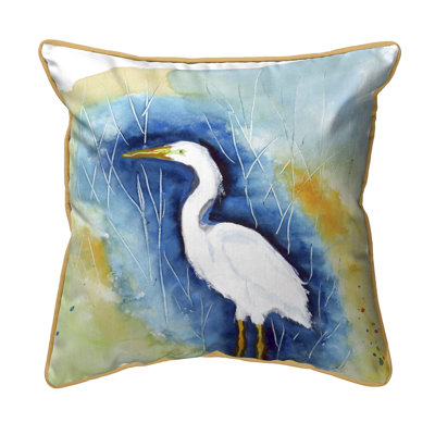 Great Egret Outdoor Throw Pillow