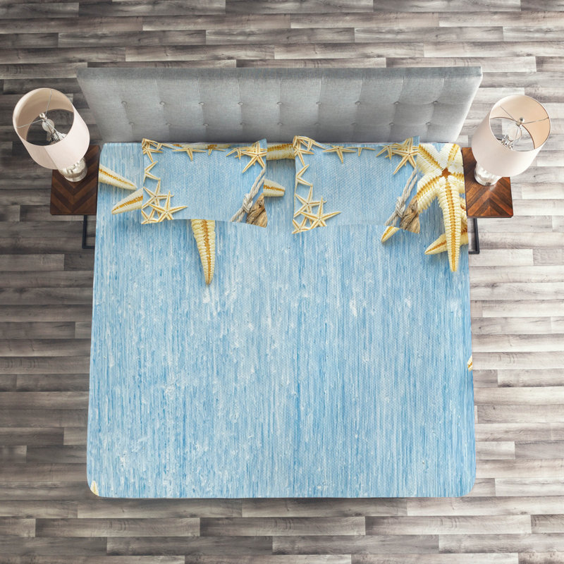 Seashells Coastal Polyester Coverlet