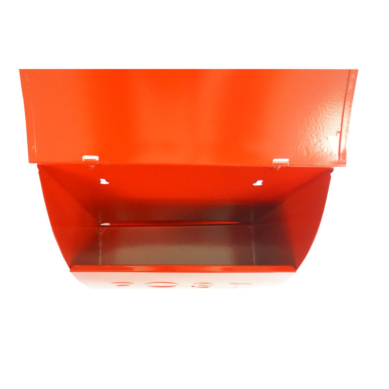 Milano Red Steel Wall Mounted Mailbox with Newspaper Holder