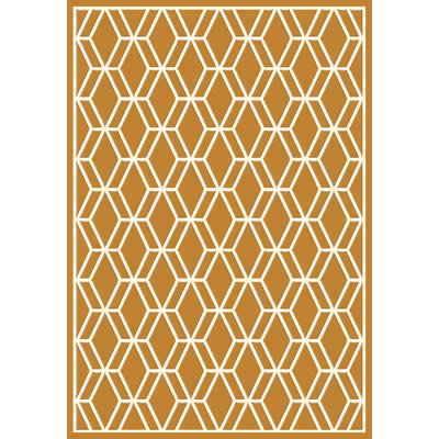 Tapis géométrique orange / blanc Trend