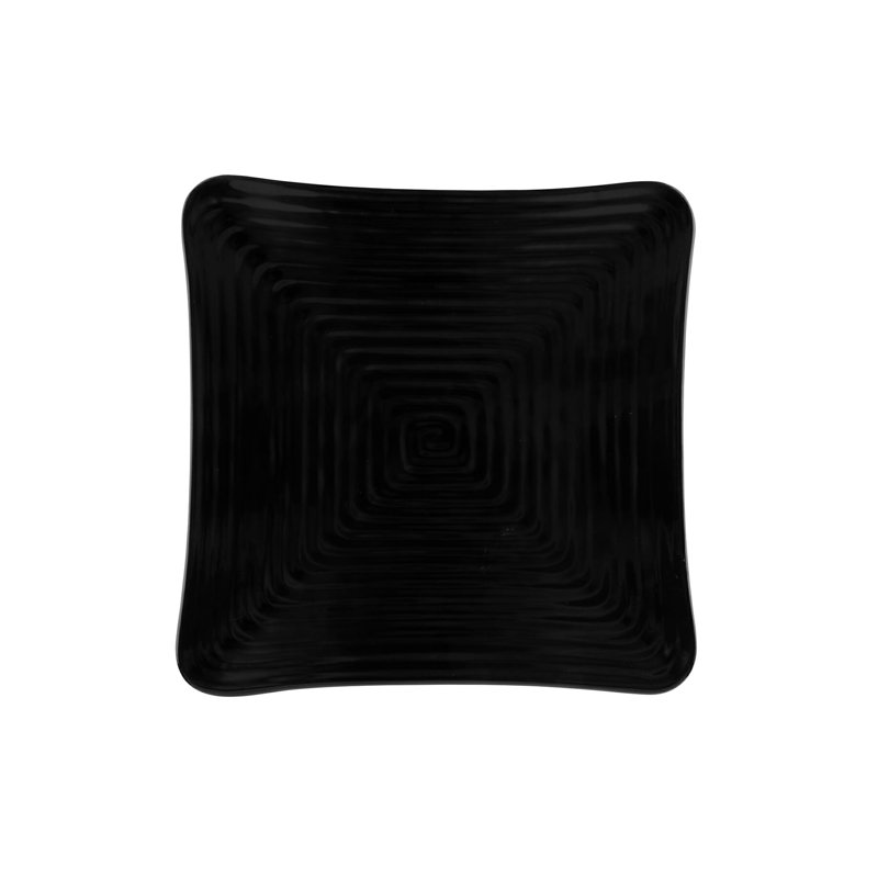 G.E.T. ML-64-BK Melamine Textured Square Dinner Plate, 11.75", Black
