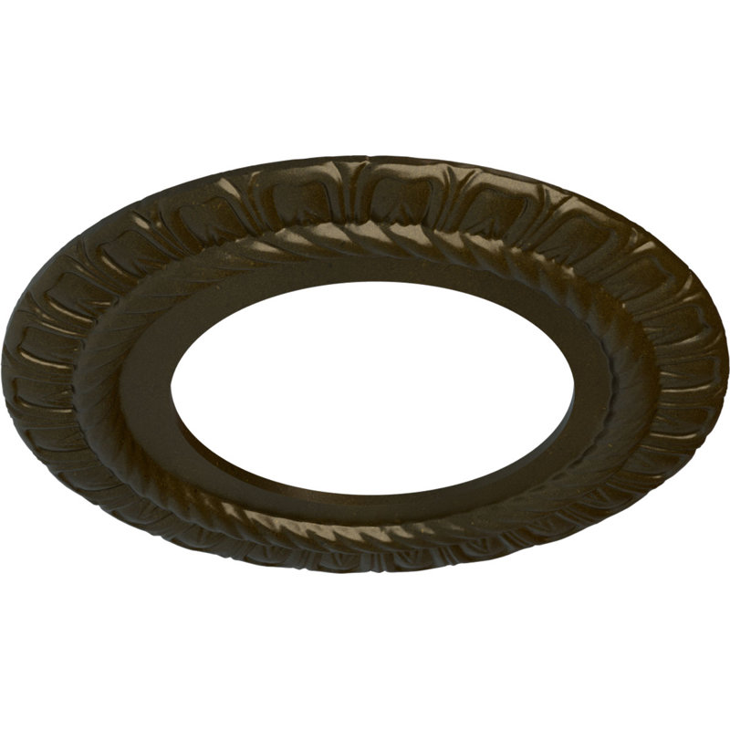 Médaillon de plafond Endurathane Claremont, DE 10 5/8 po x P 5 3/4 po x P 1/2 po (convient aux auvents jusqu'à 7 po), fini or vert peint à la main