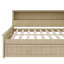 Lit de jour en bois pleine grandeur avec tablettes de rangement pratiques et lit gigogne escamotable
