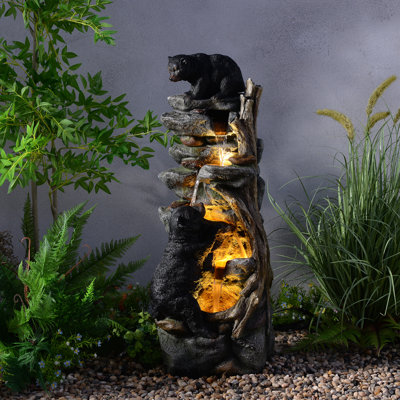 Fontaine d'extérieur 37 "avec ours