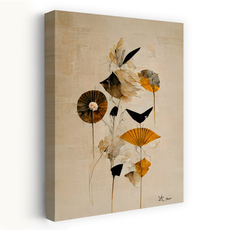 Art contemporain contemporain abstrait délicat fleur nature, H 60 po x l 40 po