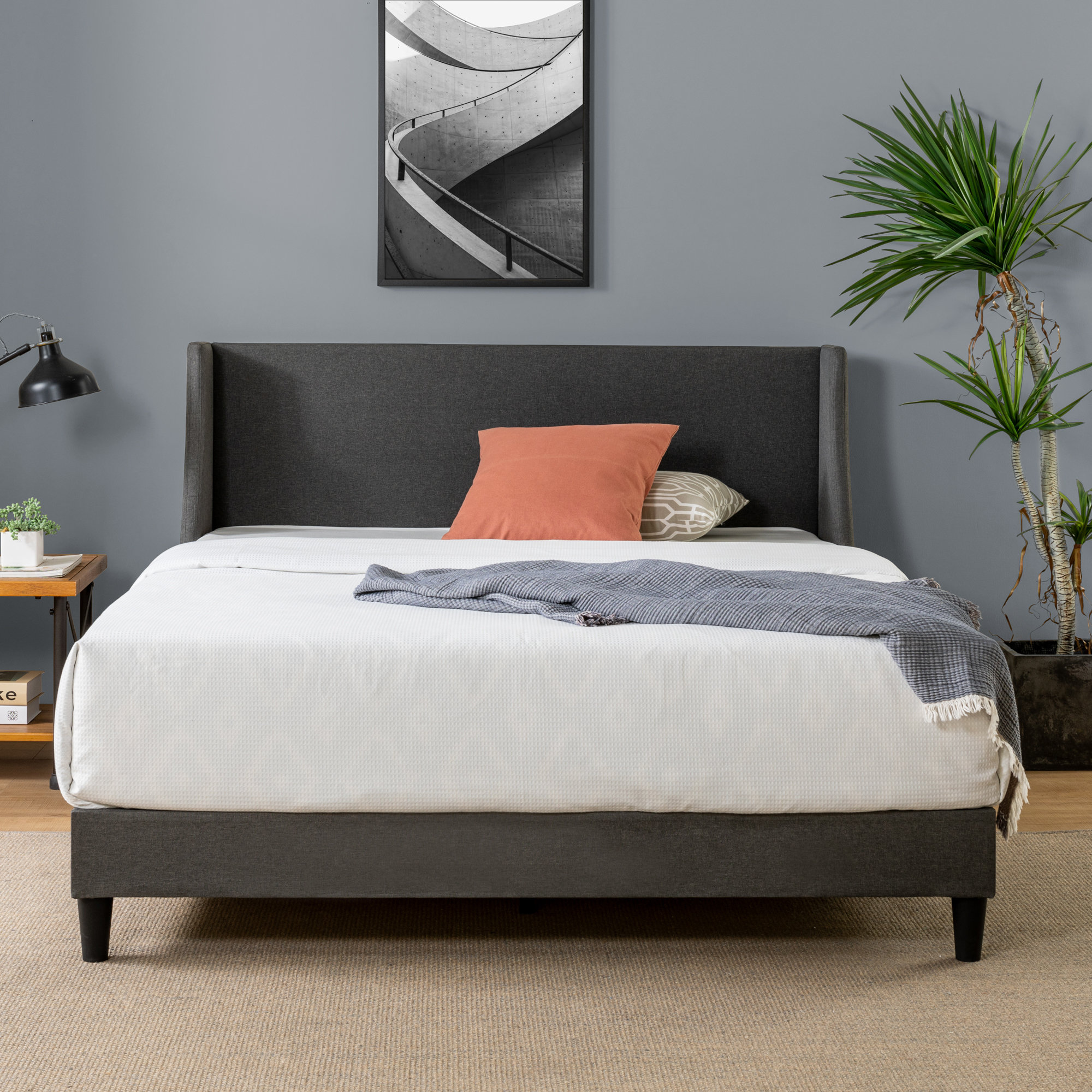 Evie solid clearance wood platform bed