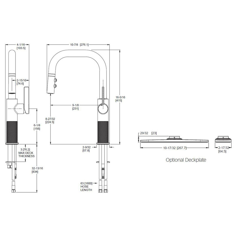 Pull Down Single Handle Kitchen Faucet, Polished Chrome