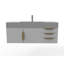 Meuble-lavabo mural simple 48 po avec comptoir à surface solide - base grise, plateau gris, poignées dorées-508761506-508816263-508816260