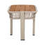 Tables de patio compactes, bois d'acacia et métal, table de bout d'extérieur rustique moderne