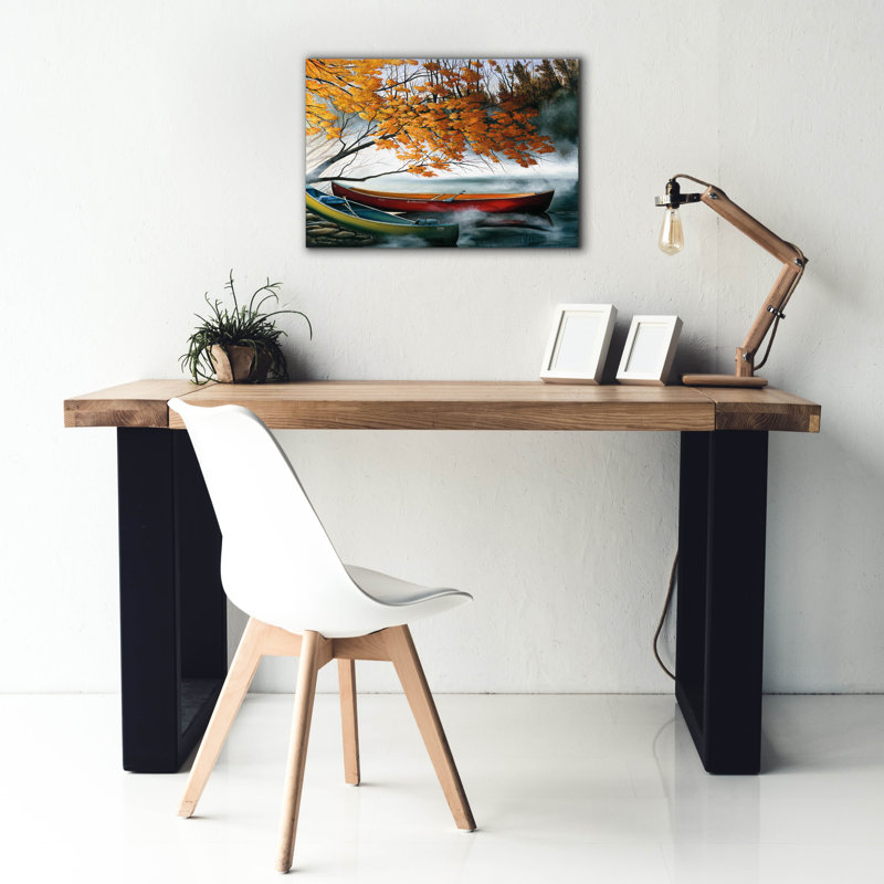  «Mad River Canoe» par Olga Dorenko, art mural sur toile, 26 po x 18 po, H 18 po x l 26 po