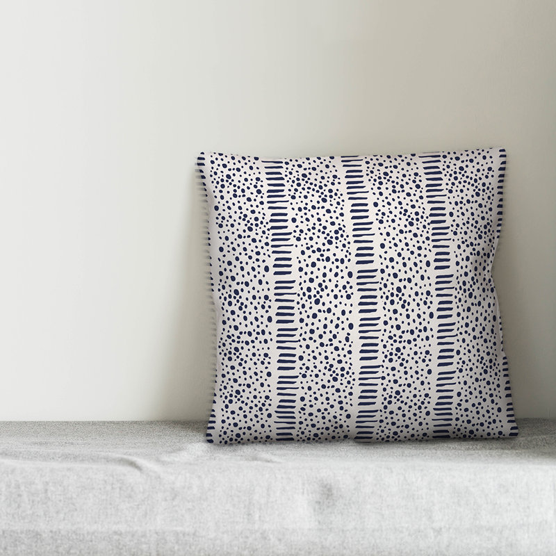 Geometric Throw Pillow, 18" x 18", Navy Ombre 1