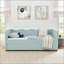 Divan-lit rembourré polyvalent 3 en 1 avec couchette coulissante et poches de rangement latérales, idéal pour les espaces multiples et les espaces restreints-131208703-131208704