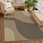 Tapis à rayures géométriques en jute noir / brun-275881577