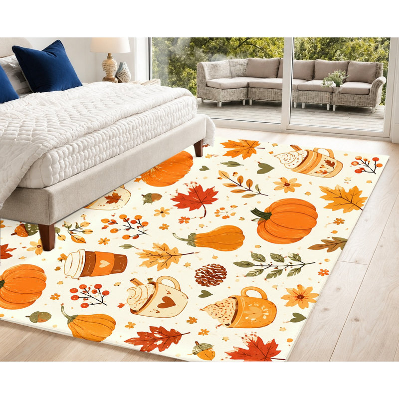 Tapis feuille d'érable Autumn Harvest, Rectangle 9 pi 10 po x 6 pi 7 po (300 x 200 cm)