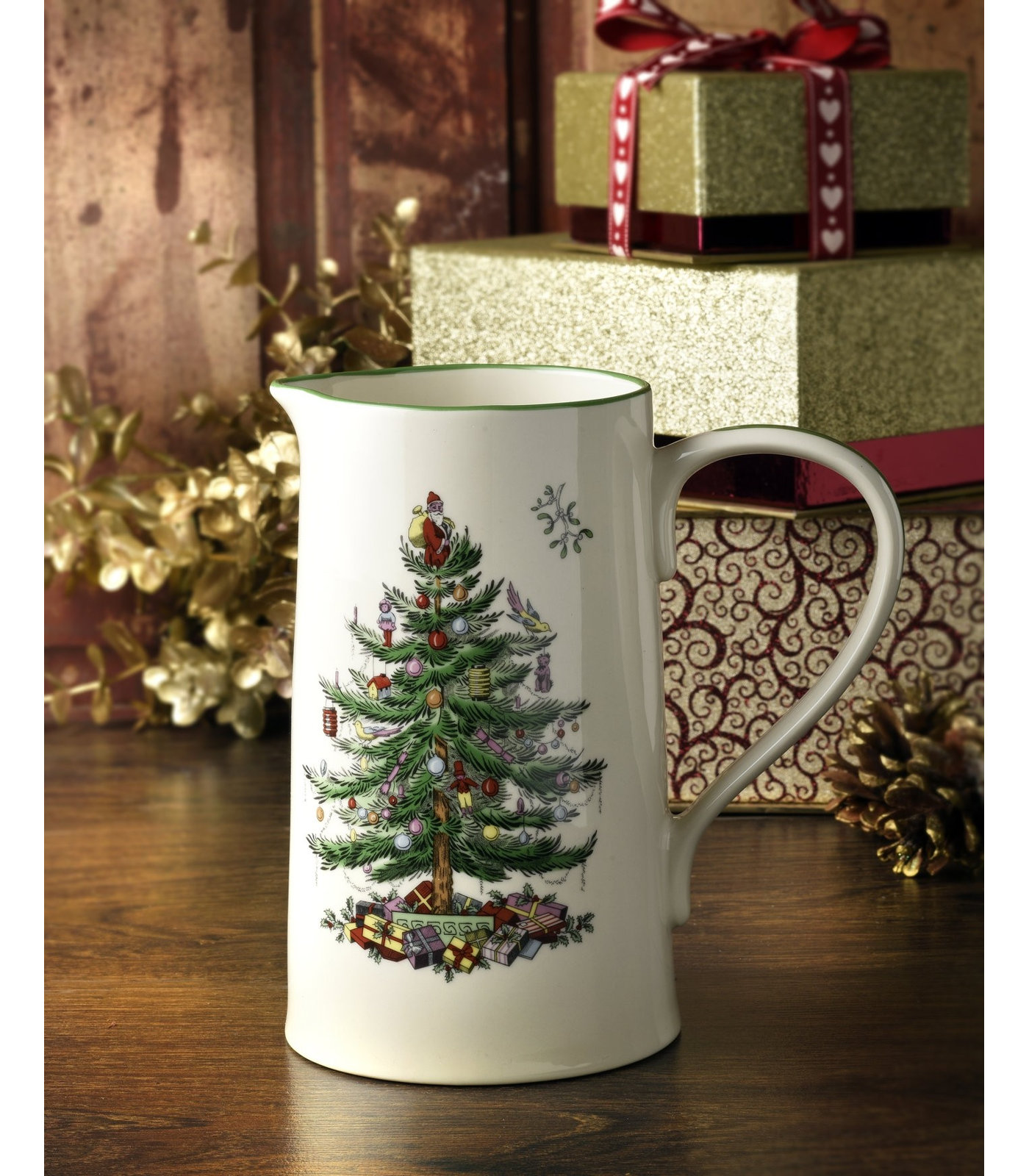 Christmas Tree Porcelain Pitcher