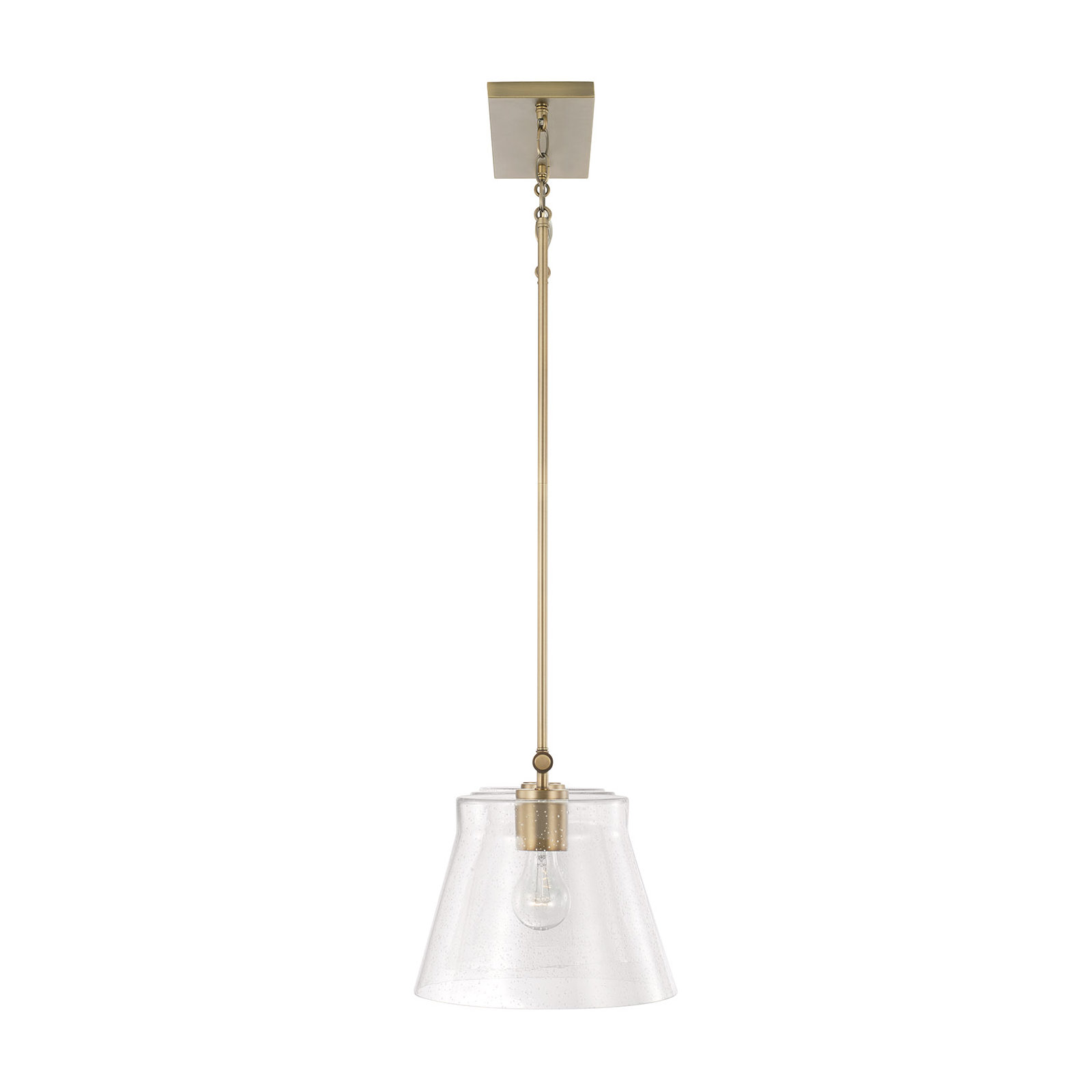 Alorie 3 Light Glass Dimmable Pendant, Aged Brass