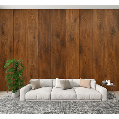 Peel and Stick Wall Mural Self-Adhesive Wallpaper Decor for Home Office - Rich Natural Wood Grain Warm Brown Tones 100"H x 144"W
