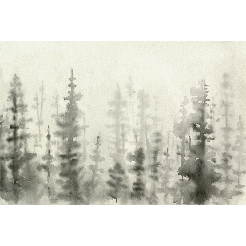 Ink Pine Woods III by Emma Caroline - Wrapped Canvas Painting, 30cm H x 46cm W x 3.8cm D