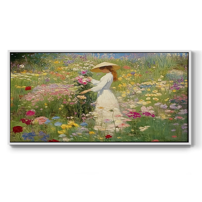 Série botanique-CLxx - Toile tendue avec châssis encadré - Prêt à être accroché, H 21 po x l 41 po, Blanc