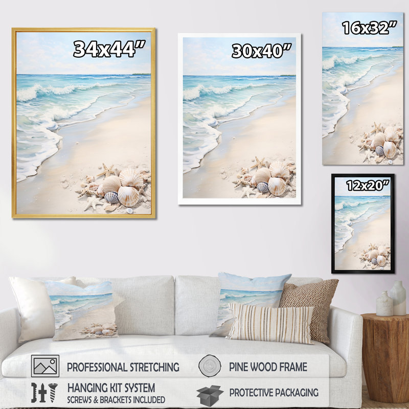 Minimalisme «Beachside Tranquility I», impressions d'art nautique et de plage, H 20 po x l 12 po x P 1 po