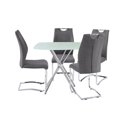 Square Frosted Tempered Glass Table