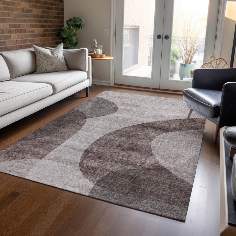 Tapis intérieur / extérieur Melania avec envers antidérapant, Rectangle 5 pi x 7 pi 6 po