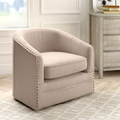 Upholstered Swivel Barrel Chair