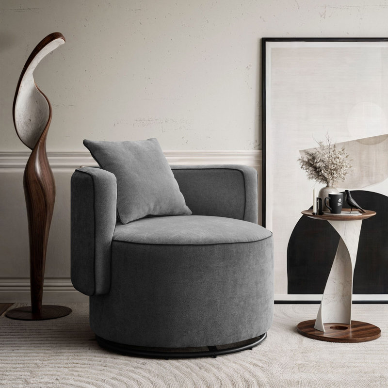 Bernella Upholstered Swivel Armchair, 46 cm H x 30 cm W