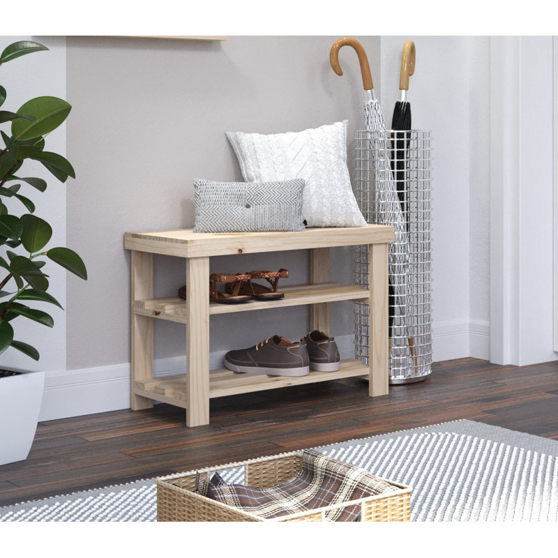 Wooden 6 Pair Shoe Rack, Pre-Sanded Timber
