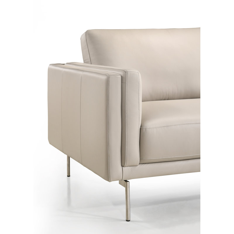 Canapé à accoudoirs carrés 86 po Chumy, Gris clair, Acier inoxydable brossé
