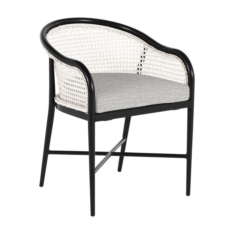 Havana Arm Chair, No Welt, Chalk/Natural Cane, Rollo Lace