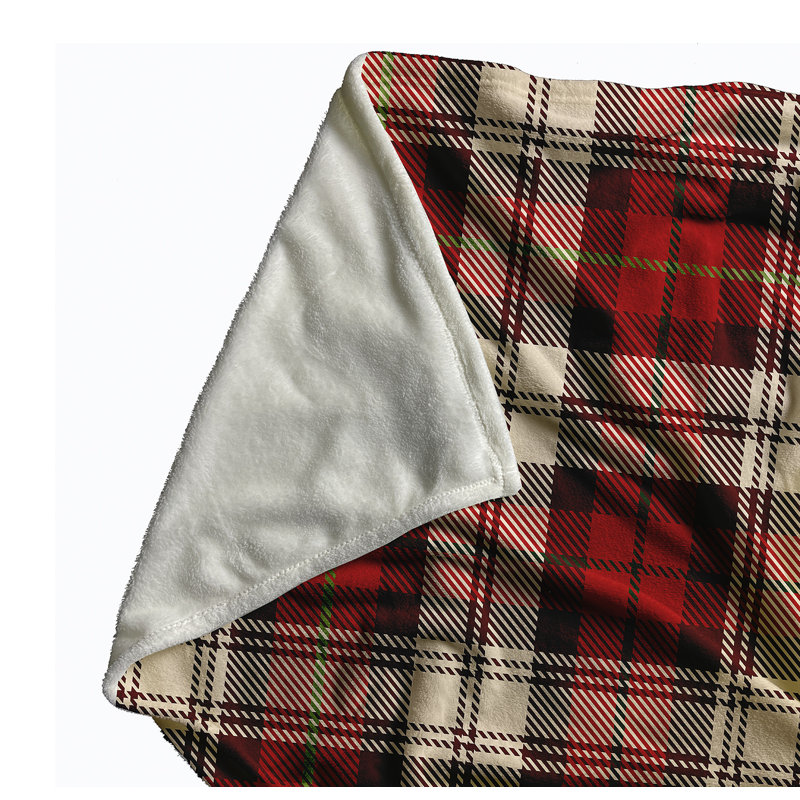 Jeté écossais hiver / Noël, Rouge foncé, L 30 po x L 39,75 po