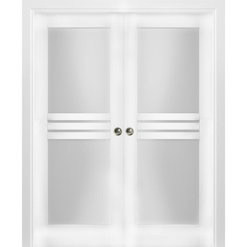 Portes coulissantes en verre givré Mela, 72 po x 96 po