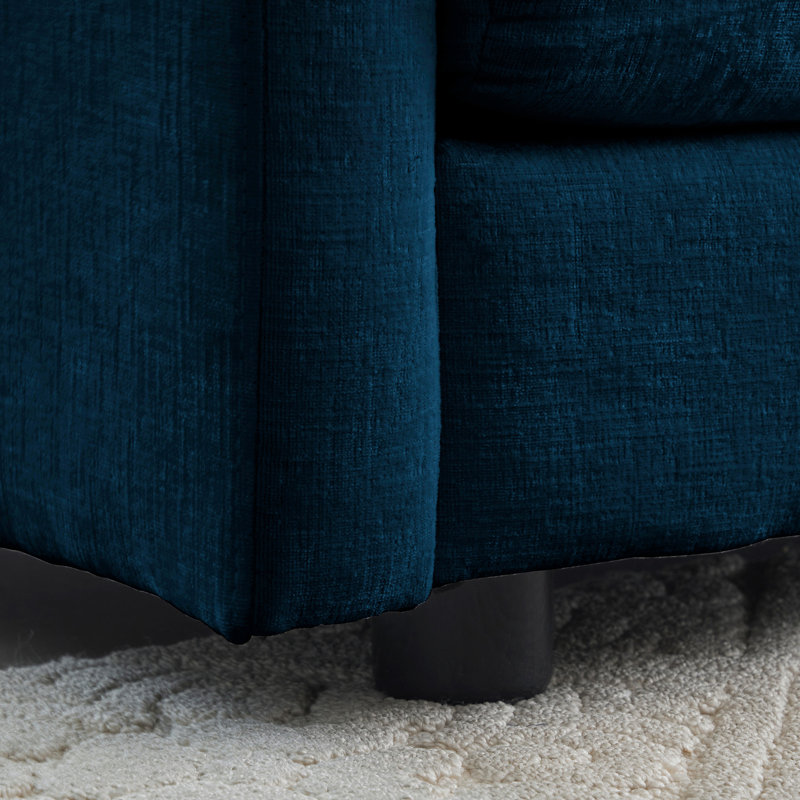 2 salons en chenille bleue. Structure en bois, éponge, tissu respirant pour une chambre à coucher moderne, revêtement en chenille, bois massif, tissu, sièges polyvalents