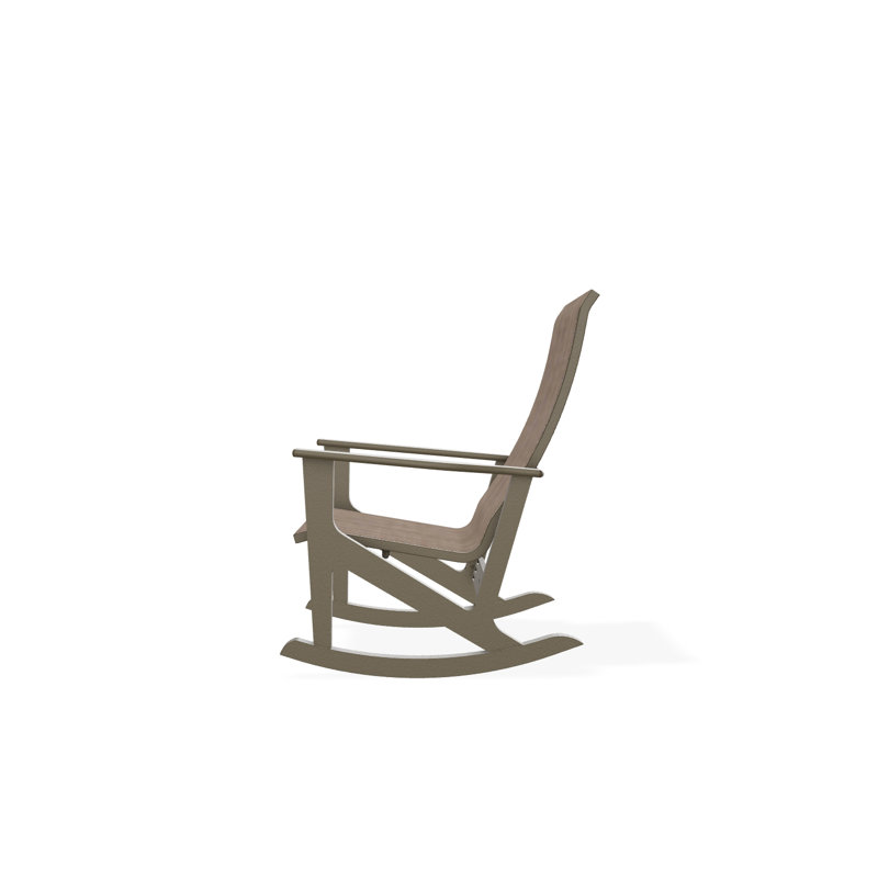 Wexler Polymer Outdoor Lounge Chair, Beachwood, Augustine Fennel Sunbrella®