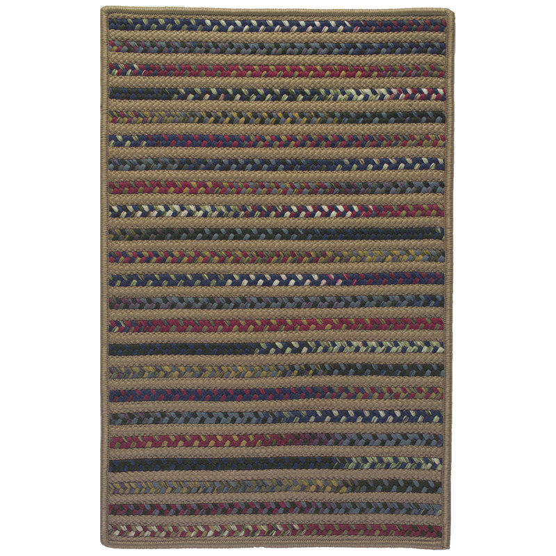 Tapis noir / bleu / vert tressé Donnay, Rectangle de 8 pi x 10 pi
