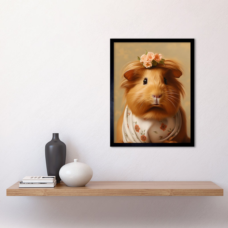 Cute Dressed Up Guinea Pig - Single Picture Frame Print