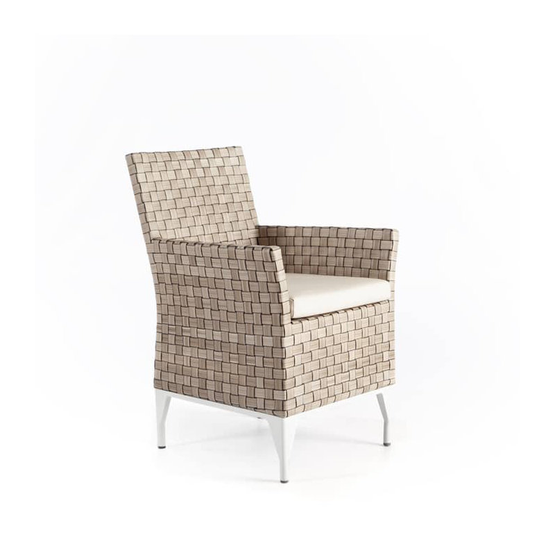 Brafta Outdoor Dining Armchair, Canvas Natural Sunbrella® Canvas