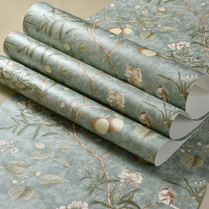 Monacada 10m x 53cm Semi-Gloss Wallpaper Roll, Light Blue