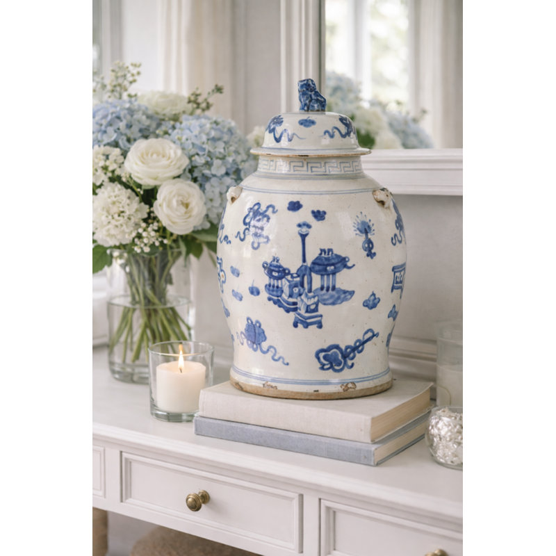 Handmade Porcelain China Ginger Jar