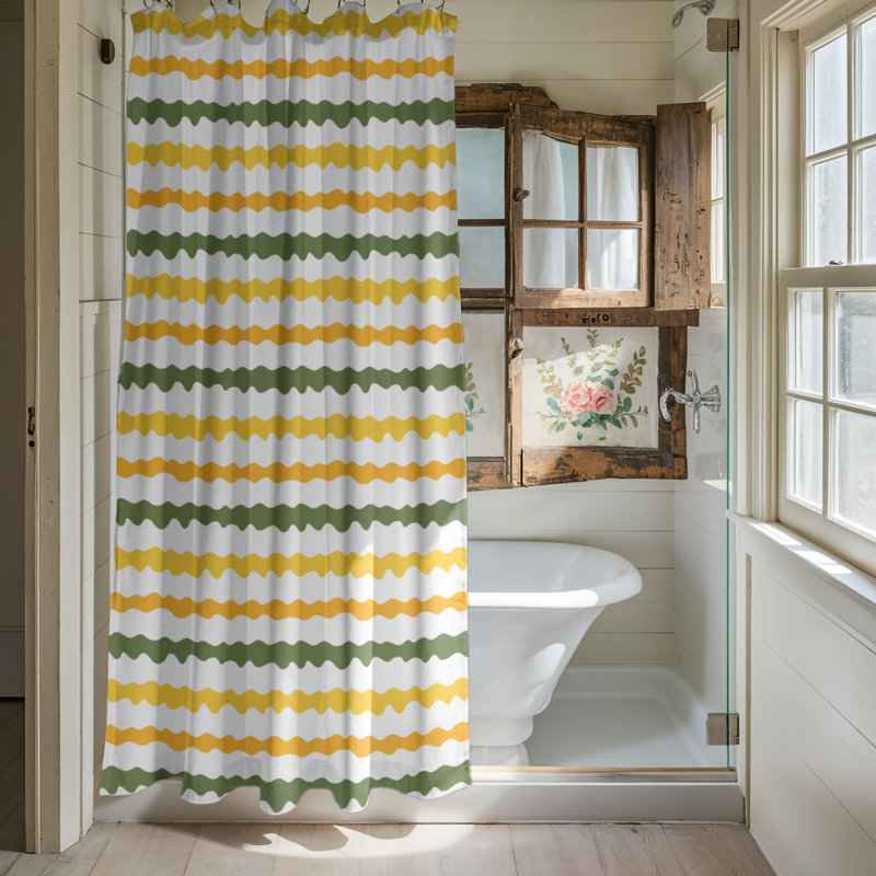 Rideau de douche 1 pièce Rooted Boho Energy, H 74 po x l 71 po