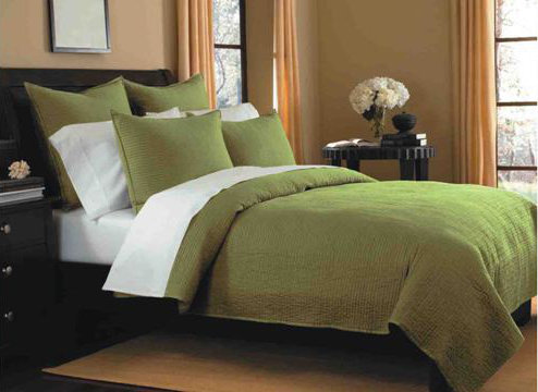 Spurling Hill Cotton Reversible Pillow Cover, Green Stripe, Standard