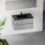 Meuble-lavabo flottant 36 po avec meuble de rangement pour lavabo et cuve à quartz à fermeture en douceur, gris, ciment, design moderne, espace de rangement facile, facile à nettoyer